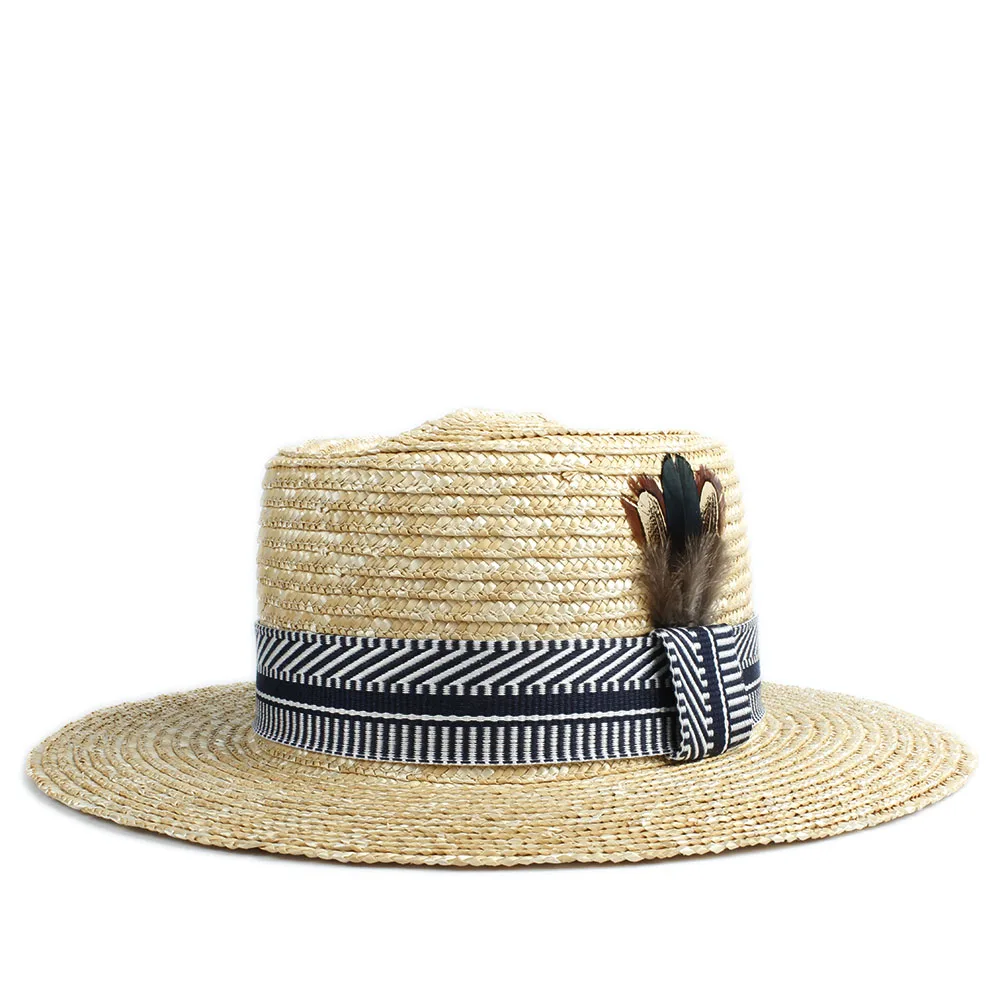 Шляпа женская и мужская из натуральной соломенной соломы со свиным пирогом