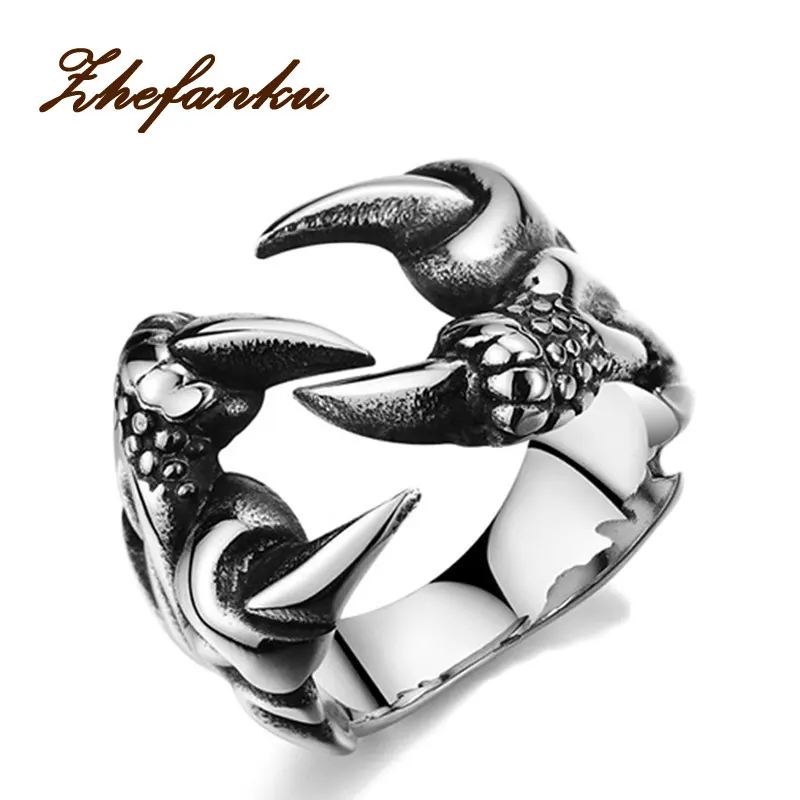 Мужское кольцо с когтями Dragon Панк Рок байкерские кольца из нержавеющей стали