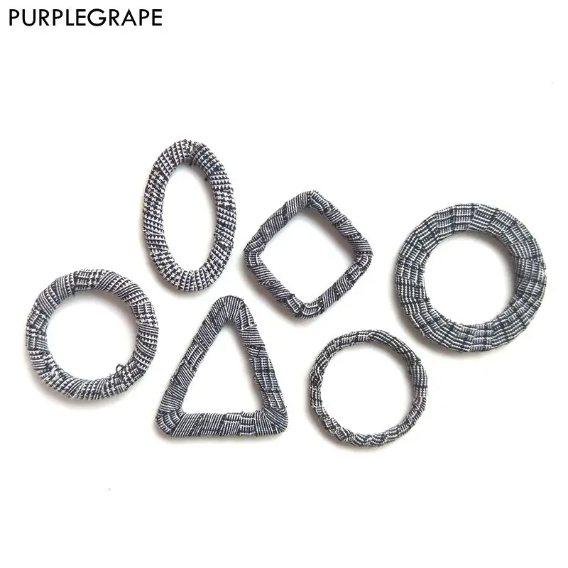 

Minimalist DIY earrings jewelry accessories pendant handmade black and white lattice geometric temperament INS style 6pcs