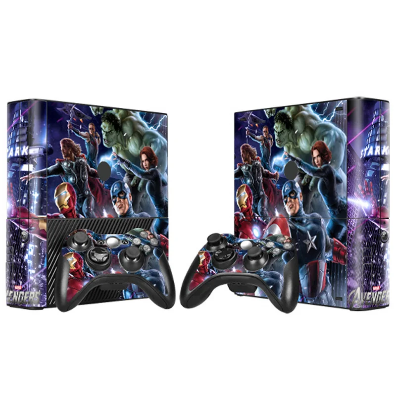 Кожаные наклейки для Xbox 360 E консоли и контроллера Скины наклейки s для Xbox360 E винил-Мстители Железный человек Капитан Америка