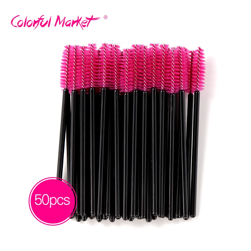 

Makeup Brushes 50Pcs/Pack Disposable Eyelash Brushes Lash Extension Mascara Applicator Wand Eyes Cosmetics Brushes