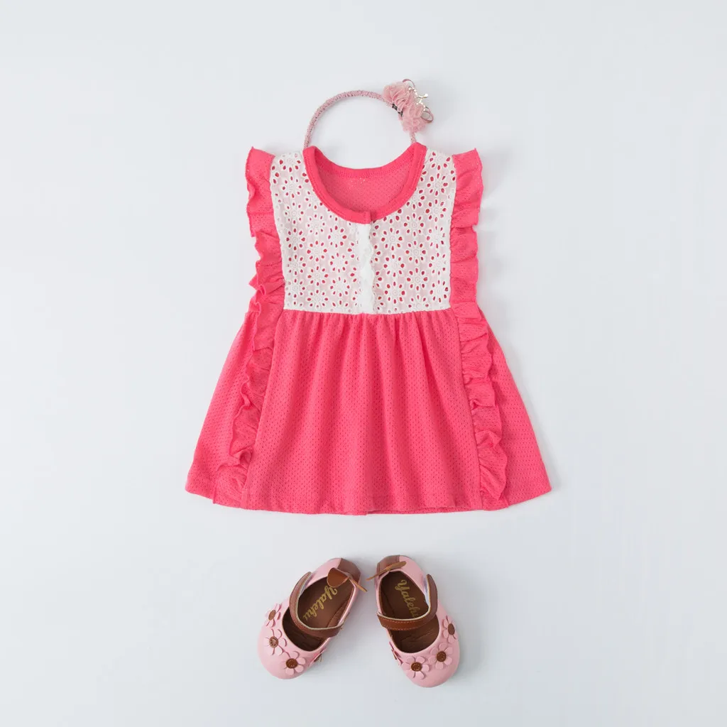 Baby Kids Girls Toddler Ruched Patchwork Tulle Lace Party Princess Dresses girls clothes Vintage Infant Newborn Dress #EW | Детская