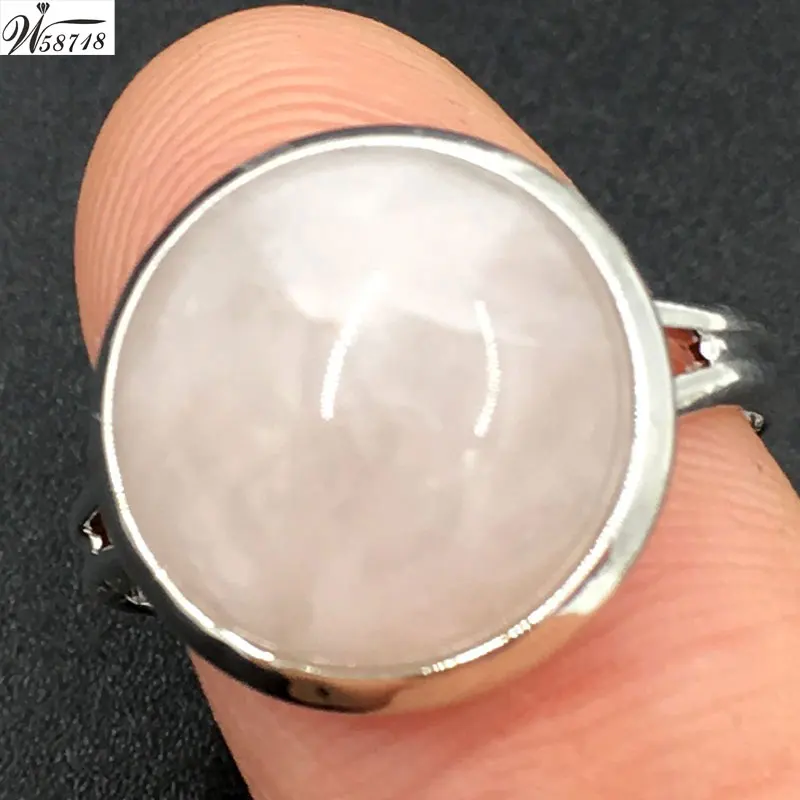 Pink Crystal MC7230 Abalone ракушка тигровый глаз лазурит авантюрин содалит золотой камень кристалл Howlite Коралл круглое кольцо 7~ 1"(США) регулируемый WB663 - Цвет основного камня: Pink Crystal MC7230