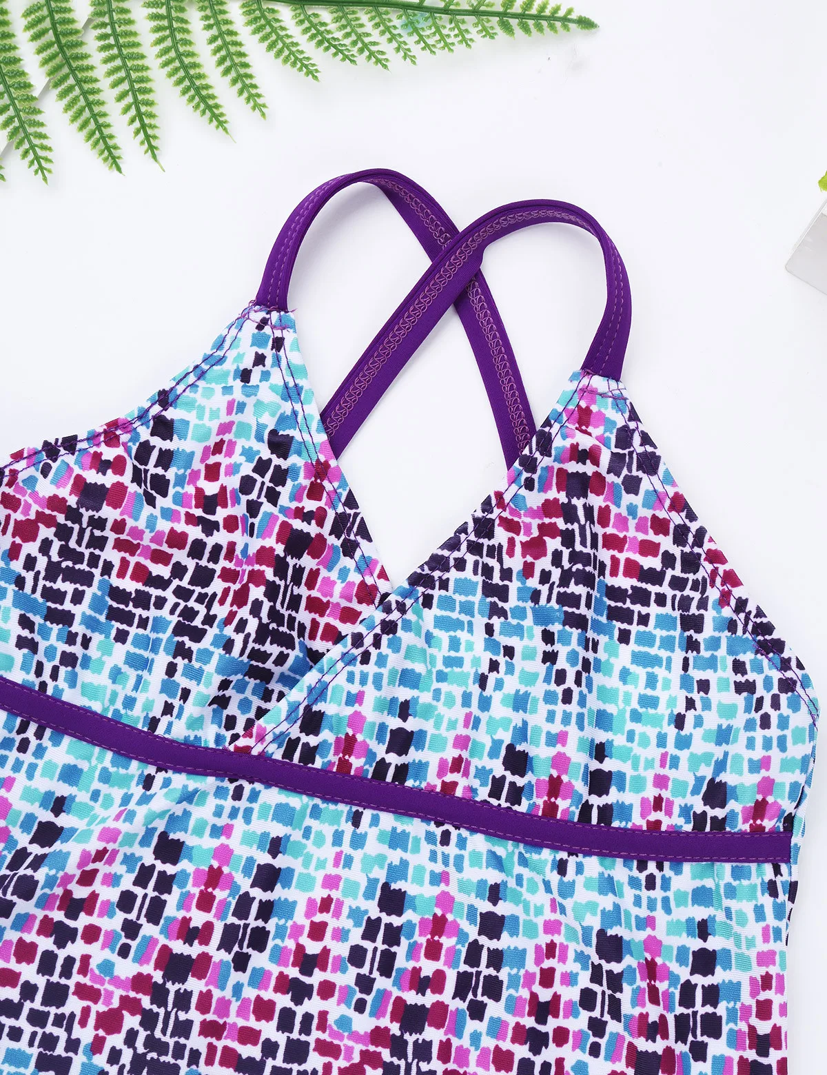 Купальный костюм с цифровой печатью для девочек-подростков комплект из 2