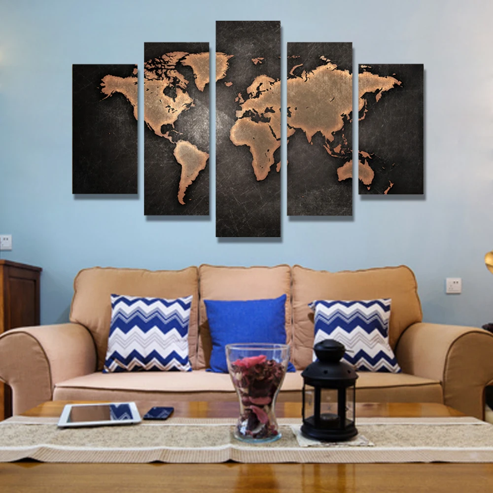 

World Map Wall Art Decor Posters And Prints Wall Pictures For Living Room Wall Art Decoration Canvas Painting