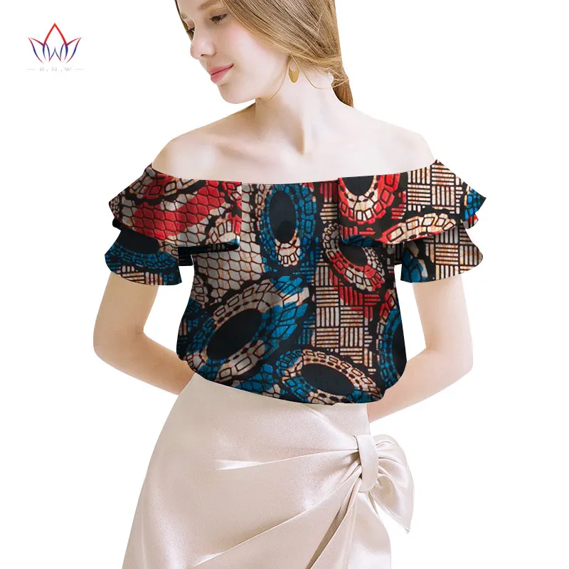 Африканская женская одежда Базен Riche Топ dashiki традиционный принт одежда Vestido Африка Анкара Стиль Топы модная блузка WY2048