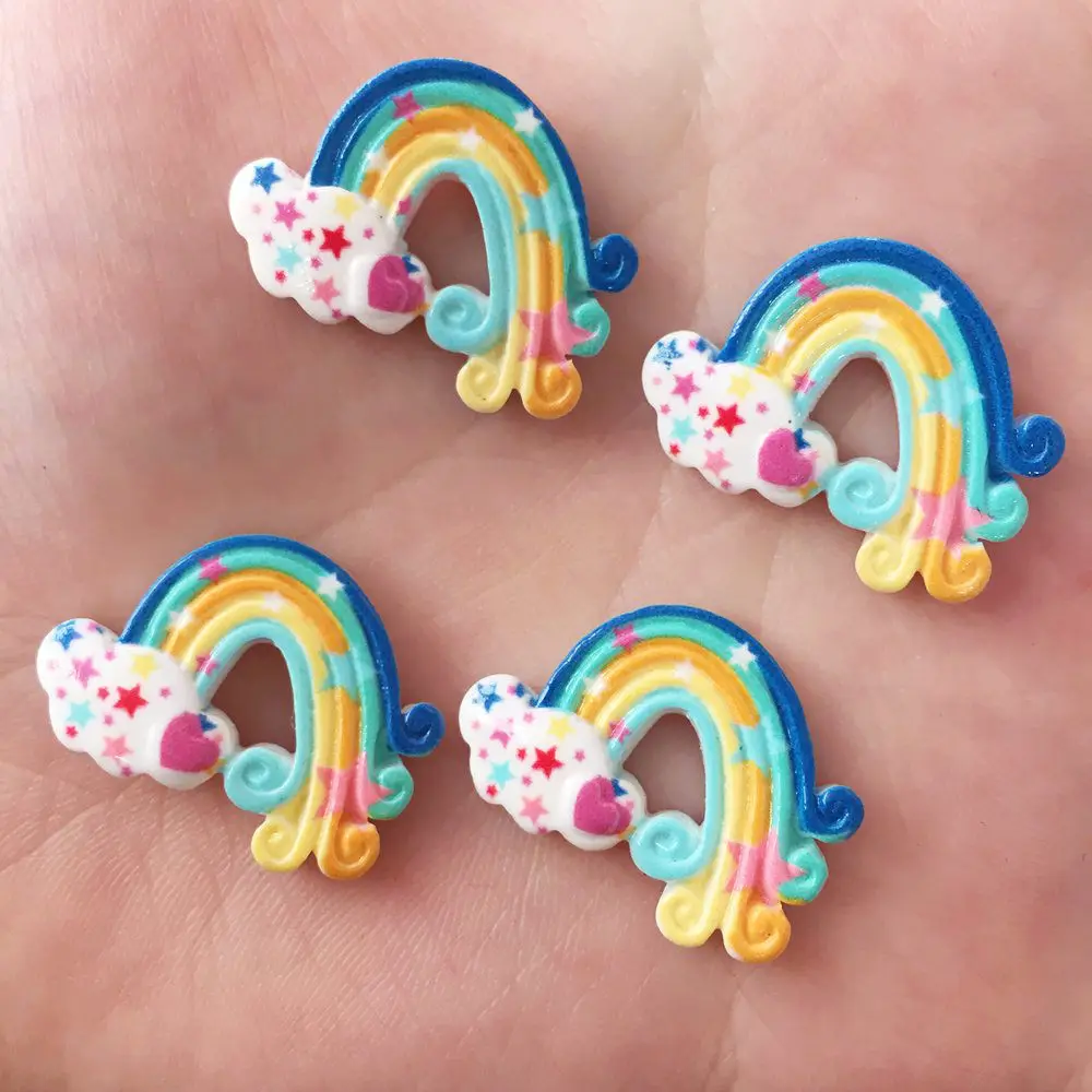 Милая Смола 3D красочный медведь плоская задняя каменная аппликация 10 шт DIY