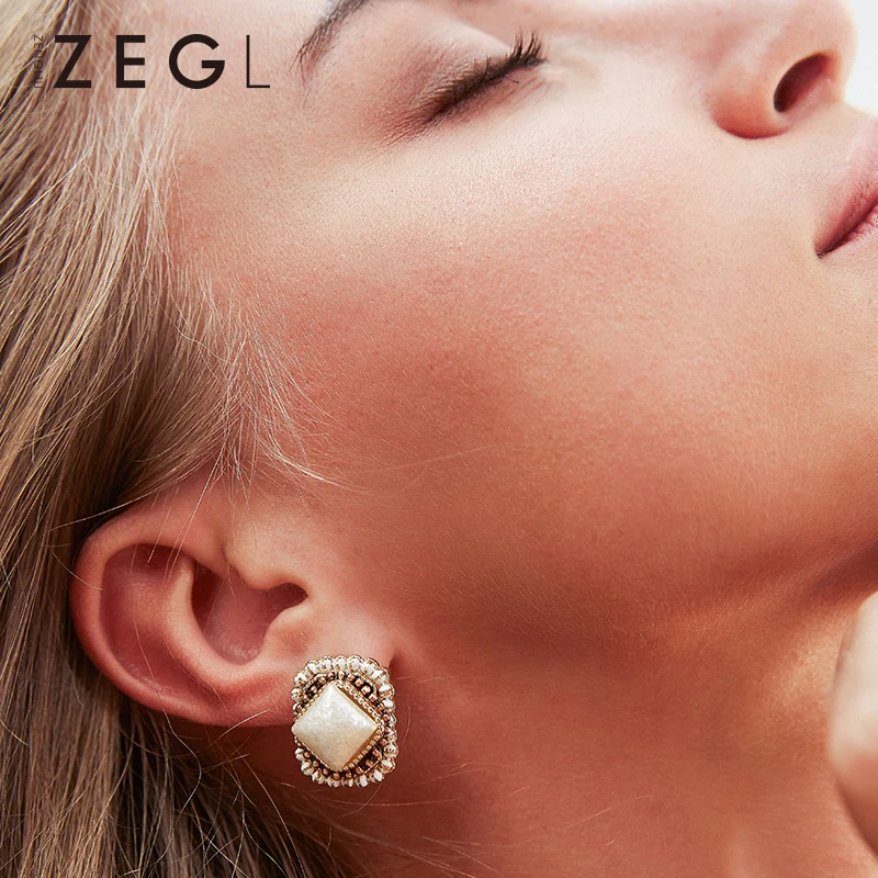 ZEGL Baroque temperament high-end earrings net red French retro big female national antique | Украшения и аксессуары