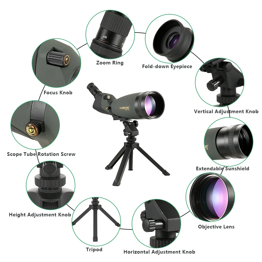 Visionking 30-90x100 охотничий зрительный прицел BAK4 монокулярный телескоп широкий обзор наблюдение за птицами прицел для гольфа с адаптером для телефона