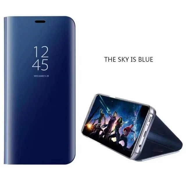 Синий Чехол-книжка для ASUS ZenFone 6 ZS630KL, противоударный чехол-Подставка Для ZenFone 6, зеркальный умный кожаный чехол для ASUS 6z z6 Coque - Цвет: Синий