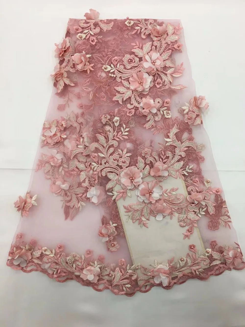

Beautifical Nigerian Lace Fabrics 2018 African French Net Lace Fabric Tulle Mesh Fabric For Party A817-2