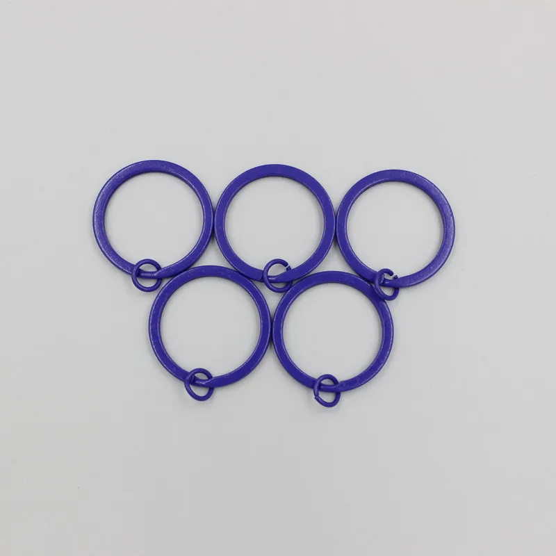 Purple 20 шт./лот, красочное кольцо для ключей, соединительный брелок для ключей DIY, аксессуары для ключей - Цвет: Purple