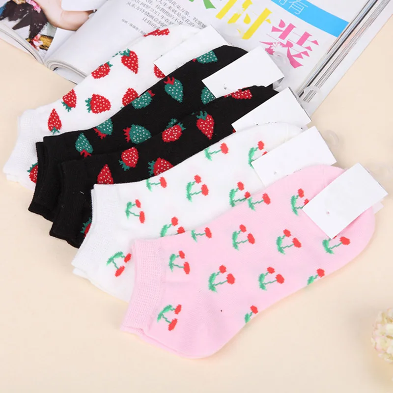 [EIOISAPRA] повседневные короткие носки с фруктами арбузом клубникой вишней модные