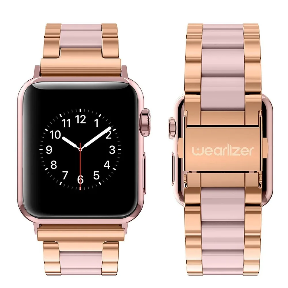 Ремешок Wearlizer для Apple Watch 38 мм 40 мм 42 мм 44 мм iWatch металлический сменный ремешок из нержавеющей стали для Apple Watch Series 5 4 3 2 1