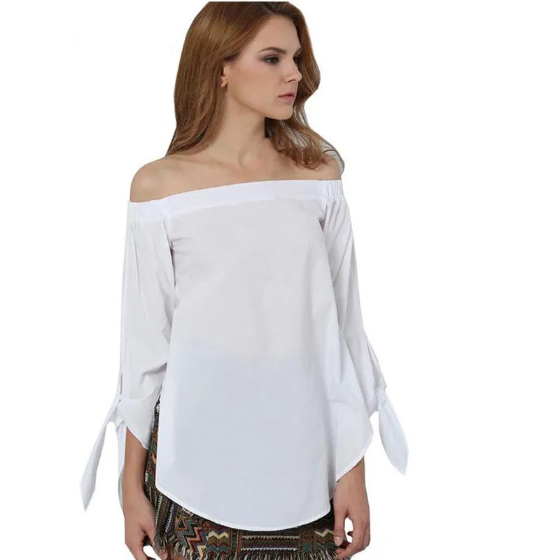 2016 Autumn Women Loose Shirts Blouse Off Shoulder Sexy Womens Blusas Tops Bow Street Shirt Long Sleeve Party Blouses HD2130 |