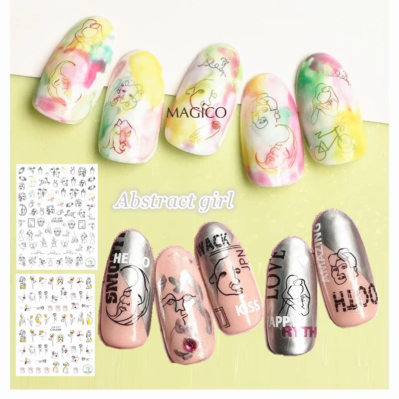 CA абстрактные Девушки серии 509 510 511 дизайн крутой стикеры 3d на ногти nail art шаблон