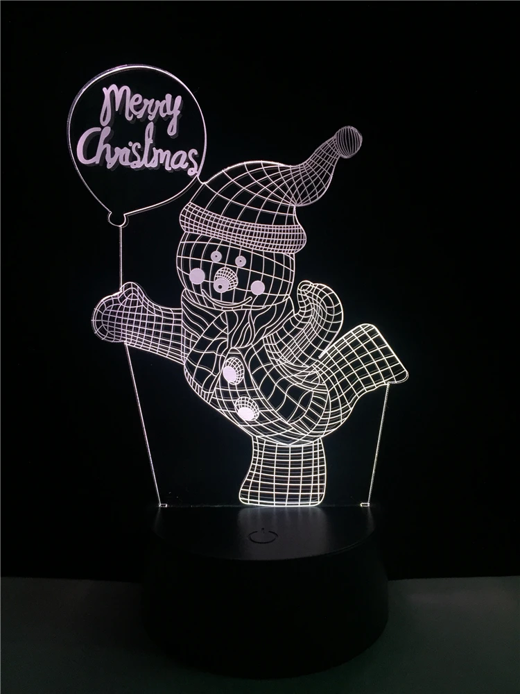 GAOPIN Танцы Снеговик 3D лампа светодиодный USB лампы сенсорный RGB 16/7/3 цвета Изменение LED настольная лампа ночник прикроватная декоративная светодиодная лампа