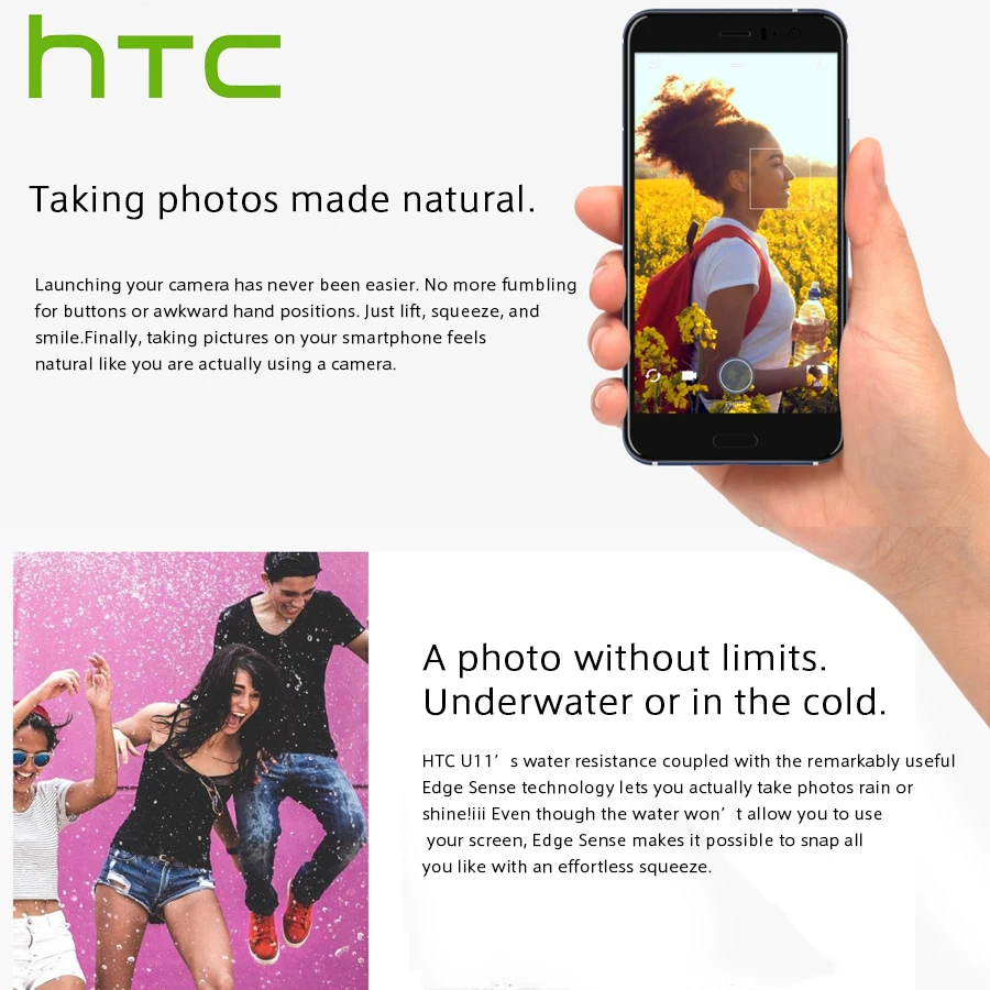 Мобильный телефон htc U11 LTE, Восьмиядерный процессор Snapdragon 835, IP67, водонепроницаемый, 6 ГБ ОЗУ, 128 Гб ПЗУ, 5,5 дюйма, 2560x1440 p, две sim-карты