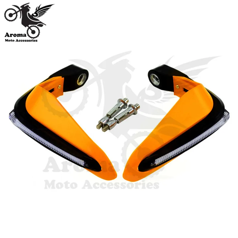 Moto rbike защита руля конец белый светильник ing части moto крест защита от падения для рук гоночный мото rcycle handguard с Runing светильник светодиодный moto ручной guard для honda suzuki yamaha KTM handguards dirt pit bike ручной shi светодиодный