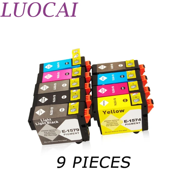 Картриджи чернильные T1571 LuoCai совместимы с Epson t1571 t1579 T1572 T1573 T1574 T1575 принтеры Stylus Photo