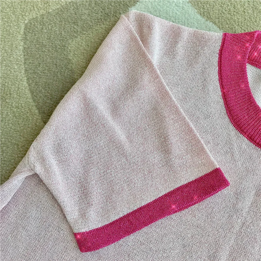 Женская свободная Блестящая футболка с коротким рукавом блестящая однотонная