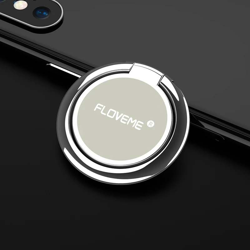 Sliver Logo Floveme Магнитная палец кольцо держатель для Samsung Galaxy S9 S8 Plus универсальная 360 Поворот настольная подставка держатели для IPhone X 8 7 6 S 6 5S 5 держатель для телефона в машину кольцо для телефона попсокет - Цвет: Sliver Logo