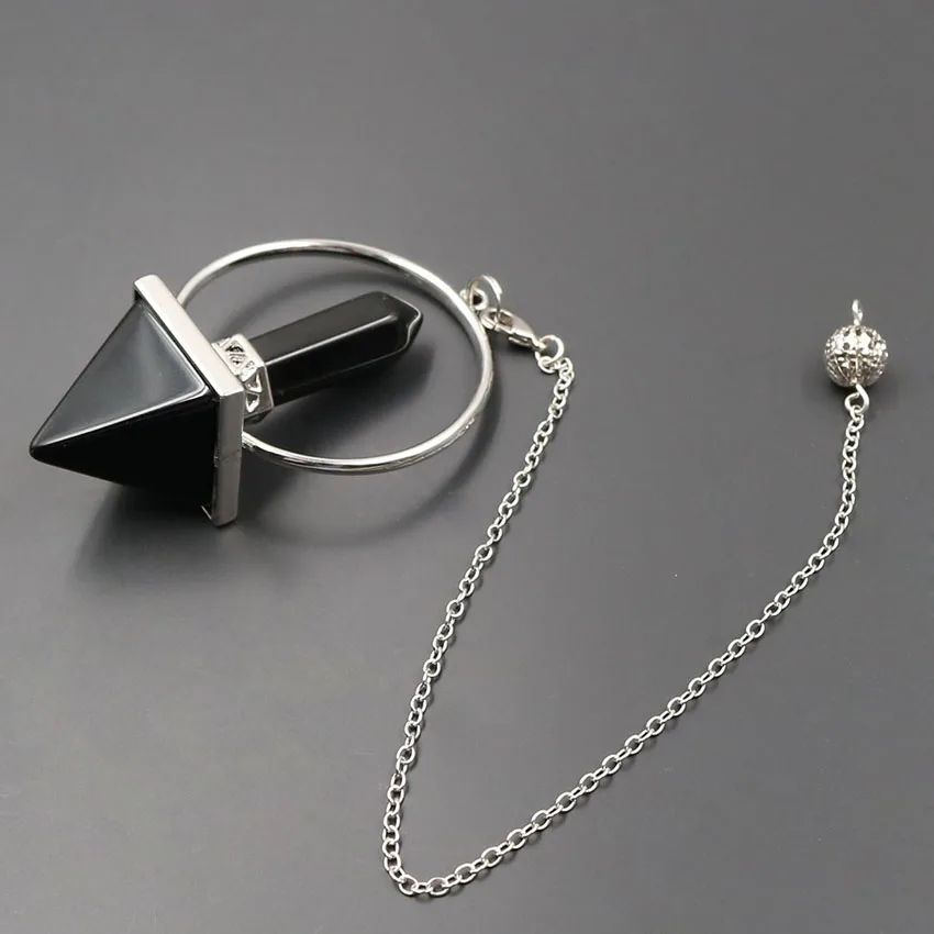 XSM подвески в виде пирамиды черного агата шестиугольные Подвески с кристаллами