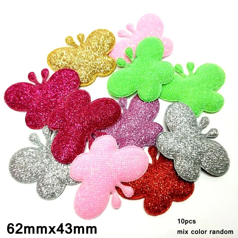 10pcs butterfly HL 10 шт./упак. большой блеск мягкий аппликации смесь цветов Свадебные украшения одежды куклы Швейные аксессуары DIY патч - Цвет: 10pcs butterfly