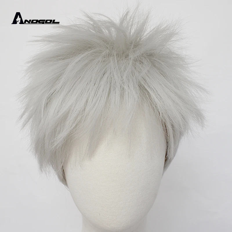 ANOGOL Jack Frost Rise of the Guardians серебристо серые синтетические парики для косплея с
