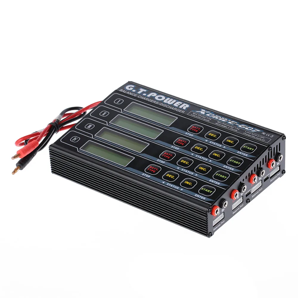 G. T. POWER X-DRIVE 607 4*80 Вт жизни/NiMH/NiCD LiPo батарея баланс зарядное устройство/Dis зарядное устройство