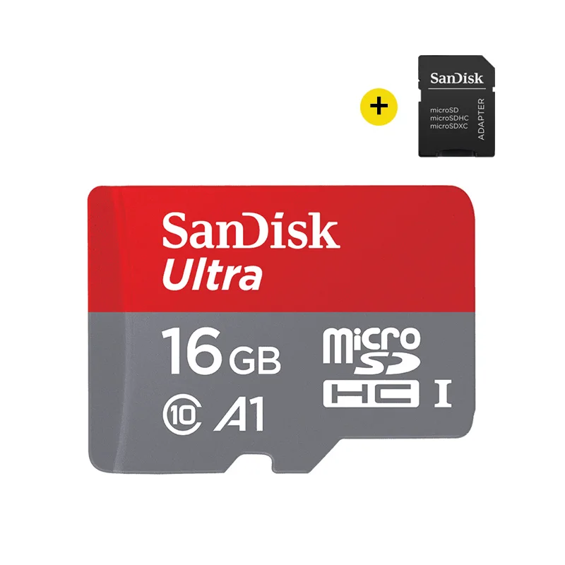 Двойной Флеш-накопитель SanDisk Class10 128 ГБ Micro SD карты TF карта ультра 98 МБ/с. 64 ГБ 32 ГБ оперативной памяти, 16 Гб встроенной памяти, слот для карт памяти A1 UHS-1 флэш-карты для телефона стол - Емкость: 16GB-AP