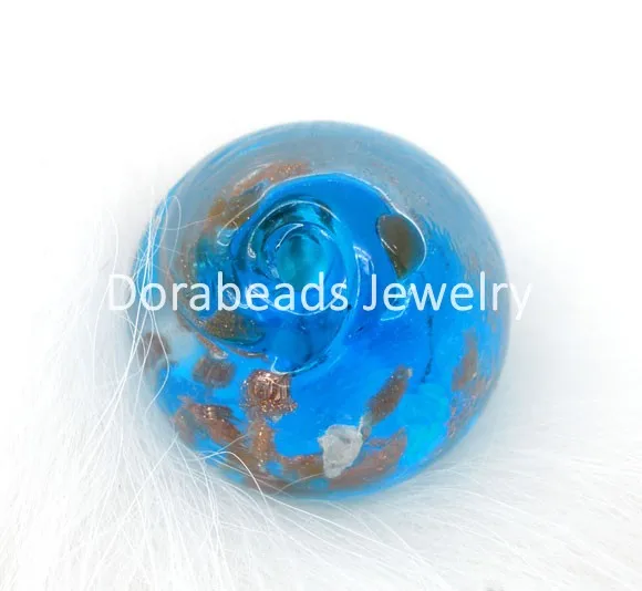 Шт. 10 шт. большой круглый прозрачный фольга стеклянные бусины в технике лэмпворк