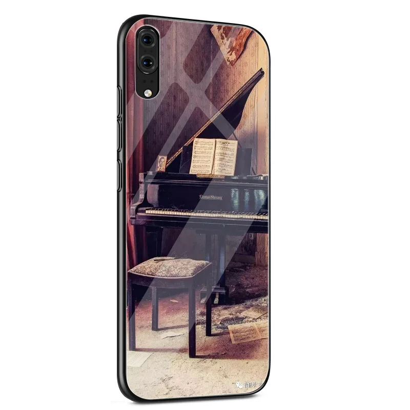 Стеклянный чехол для Huawei P30 P Smart Mate 20 P10 Y6 7A Honor 8X Y9 10 Lite Pro с музыкальными клавишами