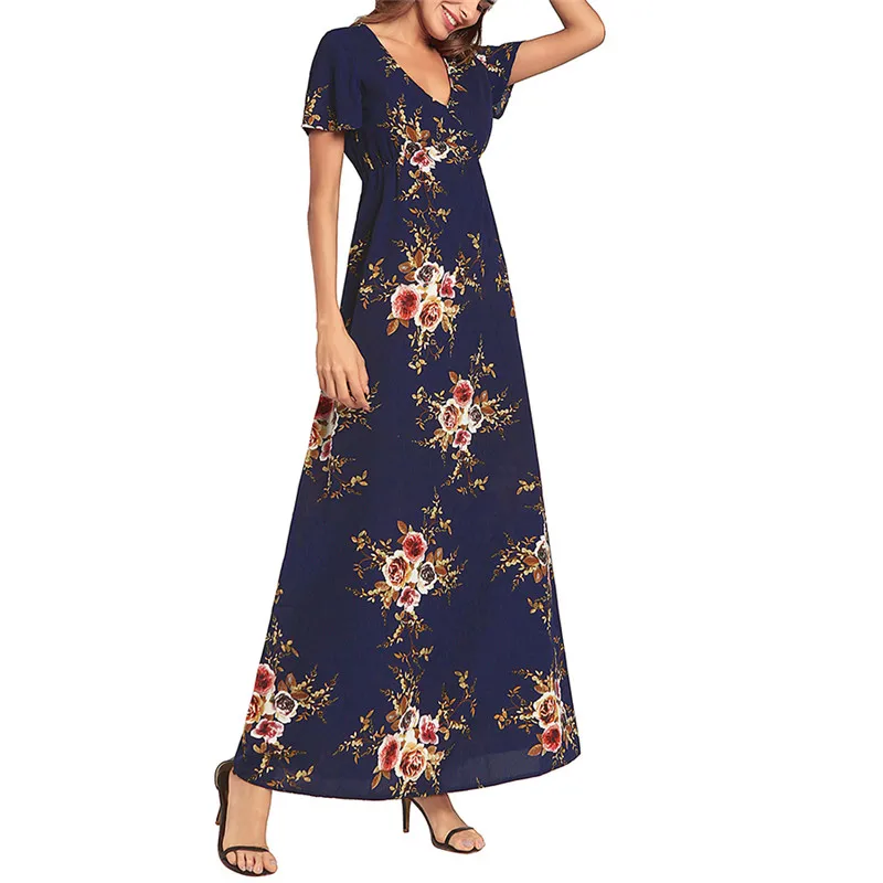 Новый летний линии глубоким v образным вырезом Для женщин Повседневное Роза