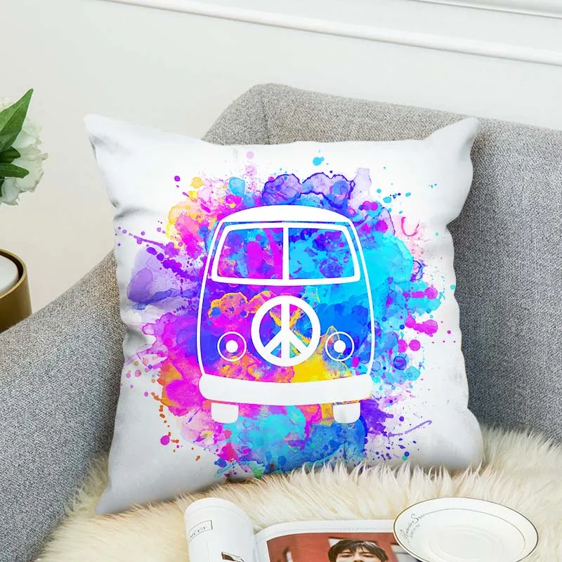 Двусторонняя наволочка Hippe Van Peace Sign с 3D Цифровым принтом декоративный чехол для