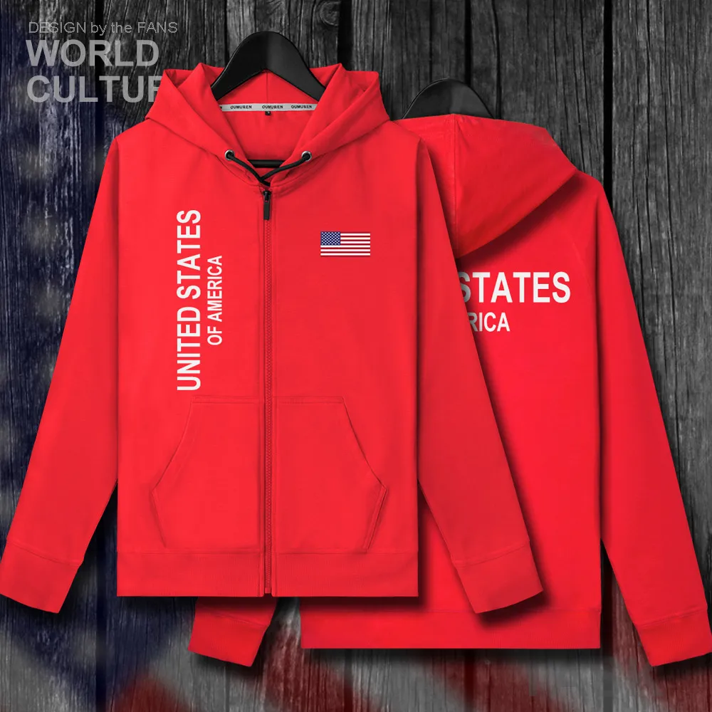 

United States of America USA US 2018 coat mens zipper fleeces hoodies winter jerseys men jackets and nation clothes sweatshirt