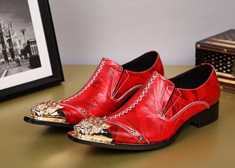 2017 Модные Мужские модельные туфли черного и красного цвета мужские