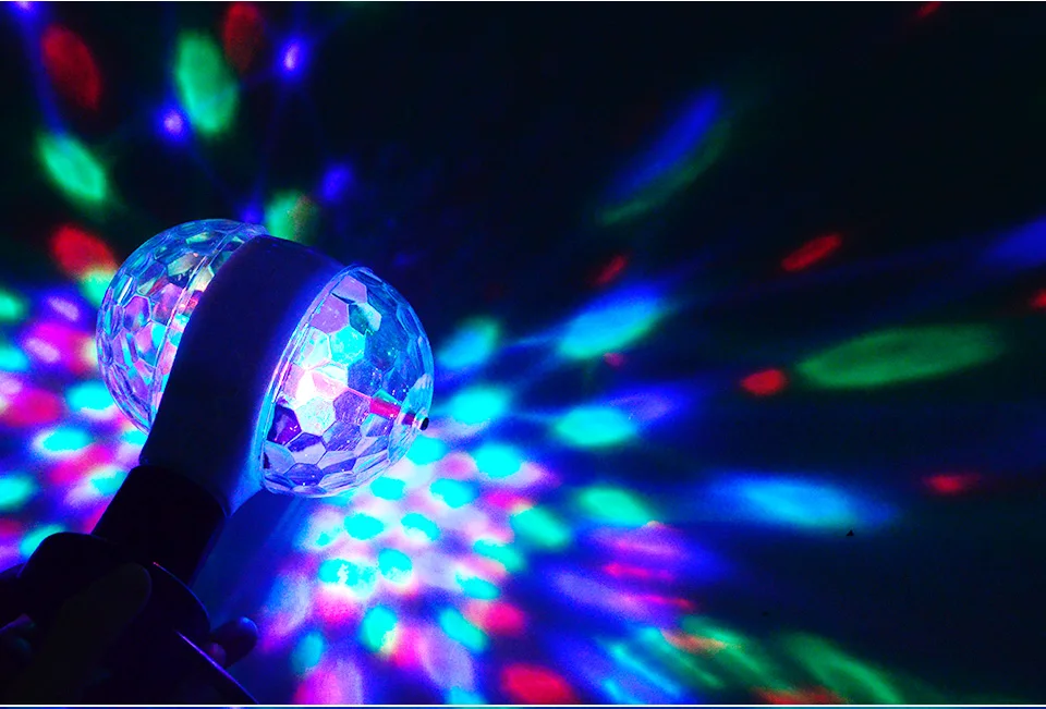 Праздничный светильник s светодиодный светильник E27 RGB Blub 220 В 110 В 3 Вт 6 Вт 85-265 5 в USB разъем сценическая лампа фестиваль Рождество Двойные шары Красочные