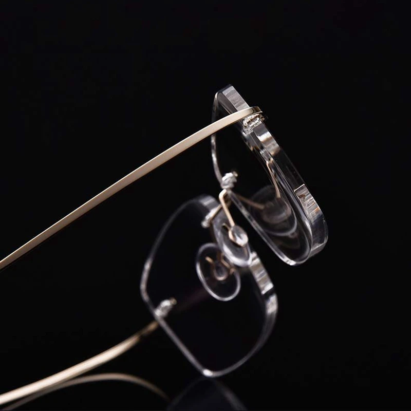 Fashion elegant pure titanium HD resin ultralight flexible comfortable rimless reading glasses men presbyopic eyeglasses women | Аксессуары