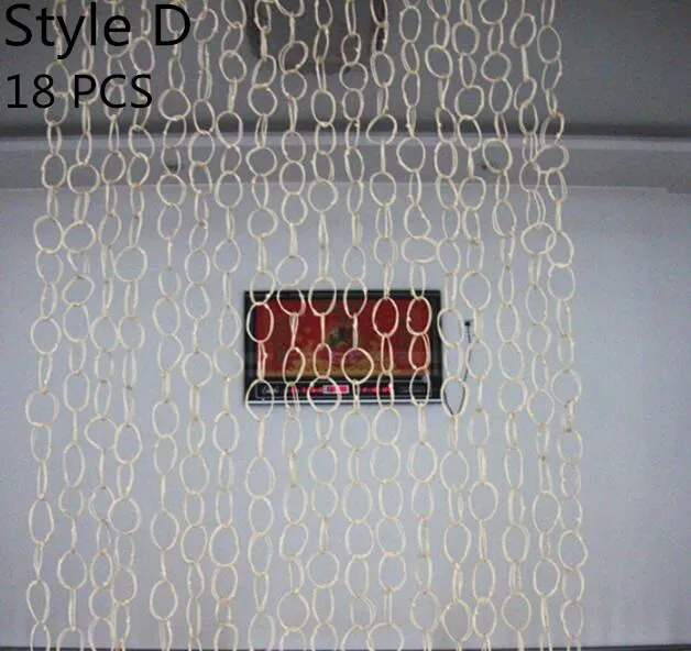 style D 18pcs Бамбуковые Дверные Шторы, соломенная оплетка, перегородка, ручная работа, геркон, занавеска, подвесная перегородка для комнаты, перегородка, разделитель для окон - Цвет: style D 18pcs