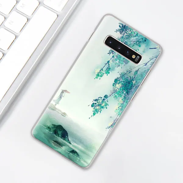 007 В китайском стиле живописи тушью чехол для телефона для samsung Galaxy S10e S10 плюс S7 S8 S9 Plus Note 8 9 M10 M20 M30 жесткий чехол Coque - Цвет: 007