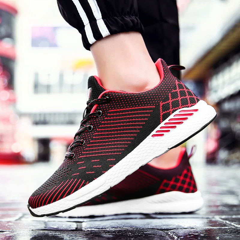 Designer shoes men 2019 new Flying woven mesh Breathable lace-up Unisex couple casual flat Sneakers zapatos de hombre CS-128 | Обувь