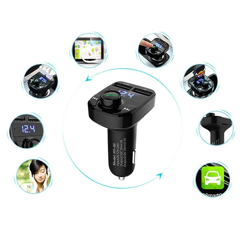 Rovtop fm-передатчик Aux модулятор Bluetooth Handsfree беспроводной автомобильный аудио mp3-плеер двойной USB Автомобильное зарядное устройство Быстрая зарядка 3.1A Z25