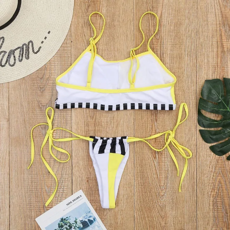 2019 женский купальник сексуальный лоскутный бикини пуш ап из двух частей набор