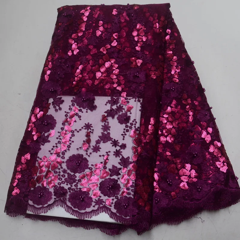 (5 ярдов/шт.) Высококачественная африканская французская сетчатая кружевная