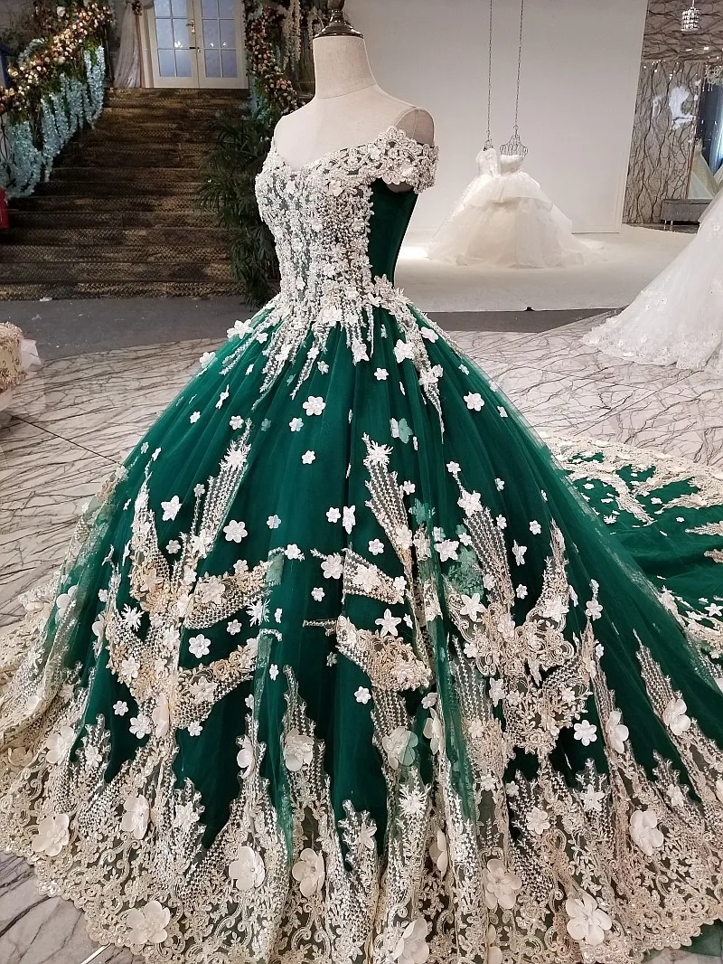 2018 New High-end Evening Dress Banquet Luxury Green Red Lace Appliques Beading Party Ball Gown Custom Formal Dresses Custom