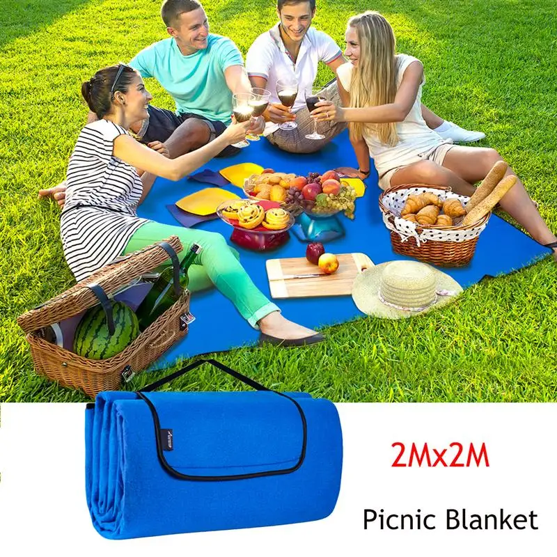 MOVTOTOP 1PC Picnic Blanket Handy Waterproof Foldable 2Mx2M Camping Tote Cushion Mat for Seaside Beach | Спорт и развлечения