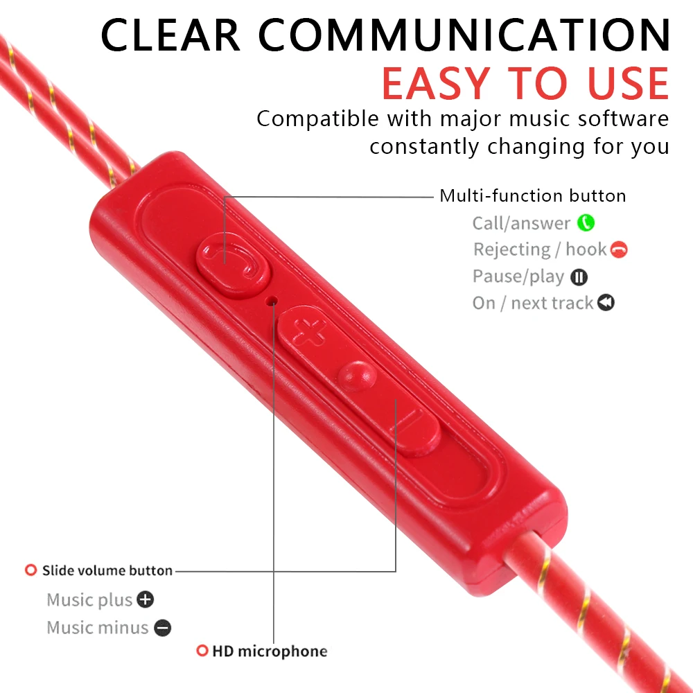 1 шт. модные наушники спортивные шумоизолирующие прочные 3 5 мм с микрофоном супер