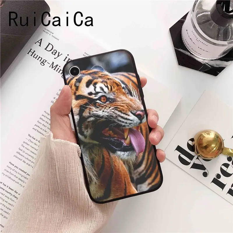 Модный Цветной милый чехол для телефона Ruicaica tiger iPhone 5 5Sx 6 7 7plus 8 8Plus X XS MAX XR 10 |
