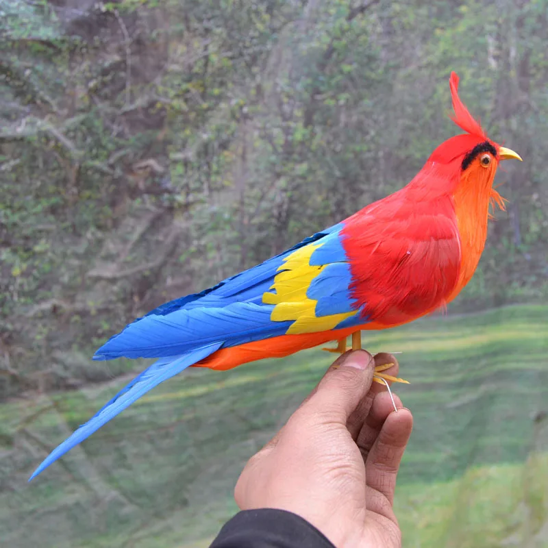 

new simulaiton colourful magpie toy foam& feather red-blue-orange magpie gift about 30cm 1711